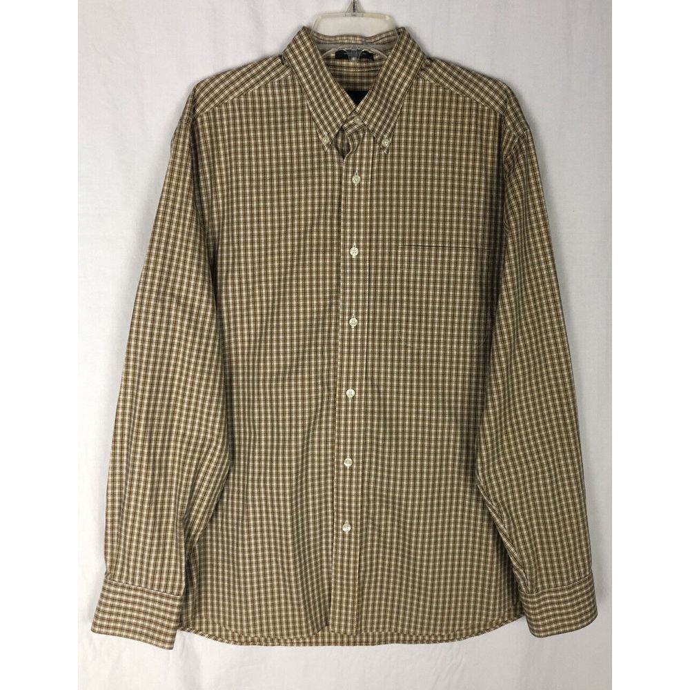 Eddie Bauer Wrinkle‎ Resistant Check Long Sleeve Button Down Shirt Men's Size L